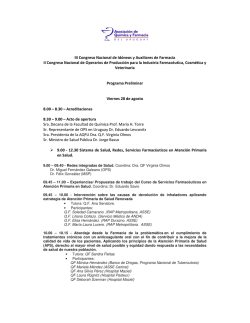 Programa Preliminar - Asociaci&oacute;n de Quimica y Farmacia del Uruguay