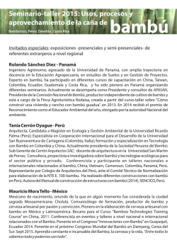 Seminario-taller 2015: Usos, procesos y aprovechamiento de la