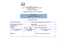Programa de Historia de la Educaci&oacute;n y de la Pedagog&iacute;a