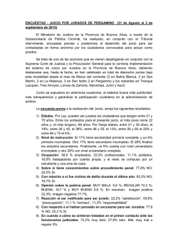 Encuestas Pergamino del 31 de agosto al 2 de septiembre de 2015