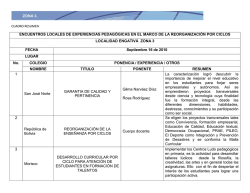 encuentros locales de experiencias pedag&oacute;gicas en el marco de la