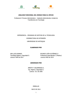1 ANALISIS FUNCIONAL DEL RIESGO PARA EL OFICIO
