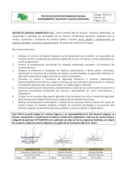 POLITICA DE GESTI&Oacute;N INTEGRADA DE CALIDAD