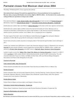 Parmalat closes first Mexican deal since 2004