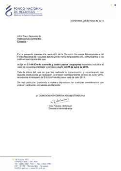 Comunicado - Fondo Nacional de Recursos