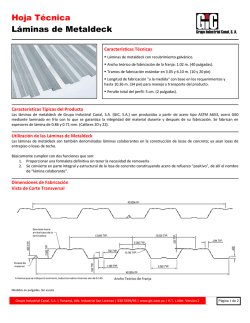 Hoja T&eacute;cnica L&aacute;minas de Metaldeck