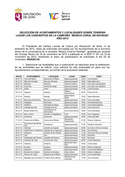selecci&oacute;n ayuntamientos y localidades conciertos m&uacute;sica coral en