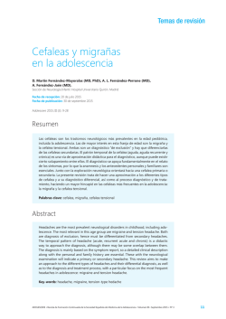 Cefaleas y migra&ntilde;as en la adolescencia
