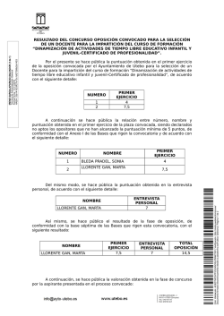 resultado del concurso oposici&oacute;n convocado para la selecci&oacute;n de
