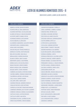 LISTA DE ALUMNOS ADMITIDOS 2015