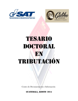 TESario DOCTORAL En tributaci&oacute;n