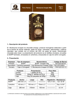 Ficha T&eacute;cnica Moctezuma Uruapan 500g P&aacute;gina 1 de 4 1