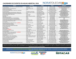 calendario de eventos en aguas abiertas, 2016