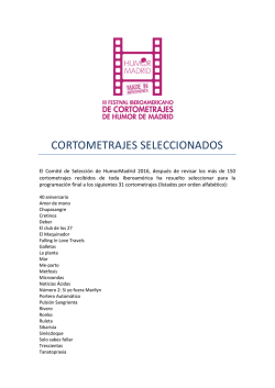 Cortometrajes seleccionados III Edici&oacute;n