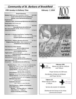 Current Bulletin - St. Barbara Parish
