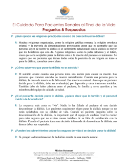 El Cuidado Para Pacientes Renales al Final de la Vida