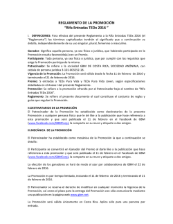 REGLAMENTO DE LA PROMOCI&Oacute;N &ldquo;Rifa Entradas TEDx