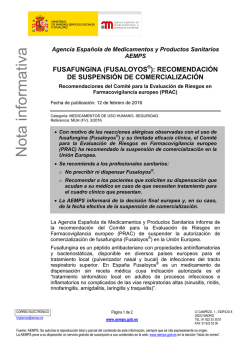 Acceda a la alerta de la Aemps