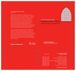 Gu&iacute;a para pacientes y visitantes Preparaci&oacute;n para su hospitalizaci&oacute;n