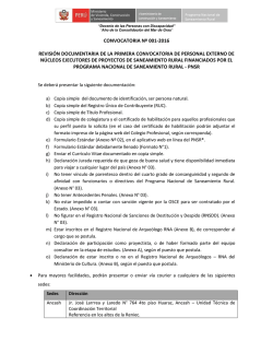 Documentaci&oacute;n a presentar - Programa Nacional de Saneamiento