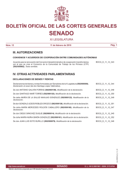 bolet&iacute;n oficial de las cortes generales senado