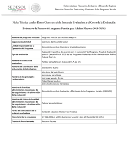 Nombre del programa evaluado Programa Pensi&oacute;n para