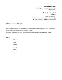 PROGRAMACI&Oacute;N B&Aacute;SICA Profa: Ing. Ma. Guadalupe Morales Nava