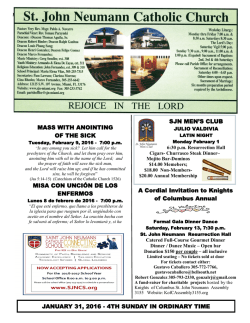 January 31, 2016 - St. John Neumann Catholic Church