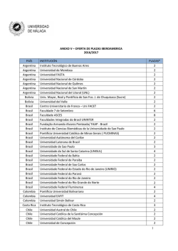 Anexo V: Oferta de plazas para Iberoam&eacute;rica