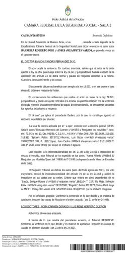 CAMARA FEDERAL DE LA SEGURIDAD SOCIAL
