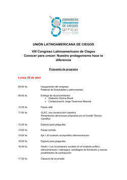VIII Congreso Latinoamericano de Ciegos