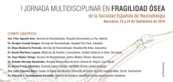 i jornada multidisciplinar en fragilidad &oacute;sea