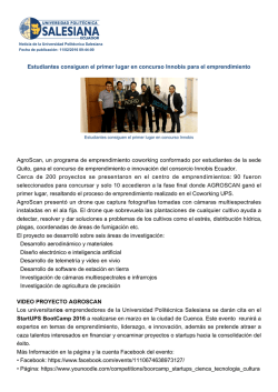 &bull; &bull; Estudiantes consiguen el primer lugar en concurso Innobis para