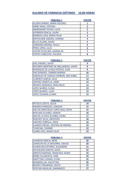 AULARIO DE FARMACIA (S&Oacute;TANO) 10,00 HORAS