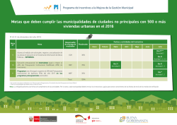 Metas que deben cumplir las municipalidades de ciudades no