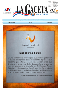 LA GACETA N&deg; 28 de la fecha 10 02 2016