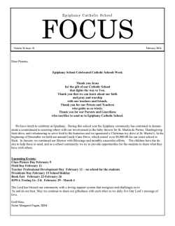 focus newsletter - Epiphany Catholic School