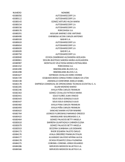 NUMERO NOMBRE 42680056 AUTOSHARECORP S.A 42680112