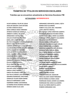 T&iacute;tulos en Tr&aacute;mite en Serv.Esc.al 10Jun