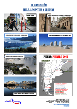 TU GRAN SUE&Ntilde;O CHILE, ARGENTINA Y URUGUAY FECHAS