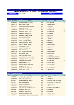 2. Listado provisional de inscritos por pruebas y marcas. I
