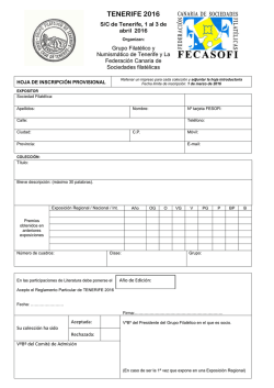 Hoja de Inscripci&oacute;n - Canarias Colecci&oacute;n