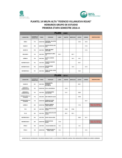 plan 2009 plan 2014 horarios grupo de estudio primera etapa