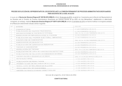 comunicado modificaci&oacute;n del cronograma de actividades