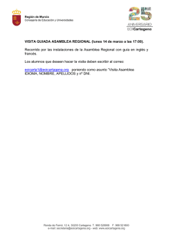 VISITA GUIADA ASAMBLEA REGIONAL (lunes 14 de marzo a las