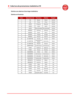 Cobertura de promociones Inal&aacute;mbrica LTE