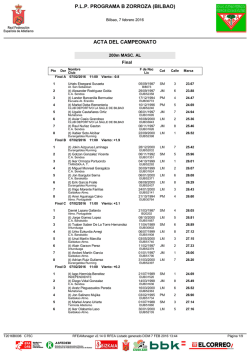 P.L.P. PROGRAMA B ZORROZA (BILBAO) ACTA DEL CAMPEONATO