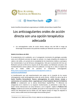 Ver nota de prensa - Real Academia Nacional de Medicina