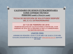 CALENDARIO DE SESION EXTRAORDINARIA COSIE PERIODO
