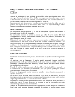 Cirug&iacute;a del tunel carpiano